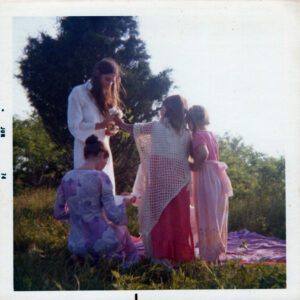 Linda wedding w kids and gifts 1975