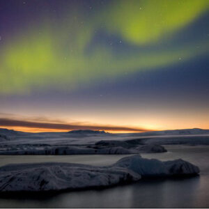 Northern Lights over river 1987