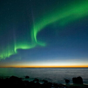 Northern Lights over sea 1987