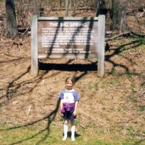 Alia, Frank’s future granddaughter age 6 (1997) at Peaks of Otter’s Big Spring