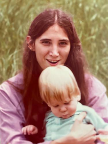 Linda holding Seth at G wedding 1976